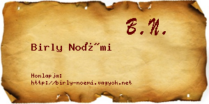 Birly Noémi névjegykártya